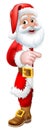 Santa Claus Christmas Cartoon Peeking Pointing