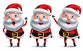 Santa claus christmas character set talking and smiling while standing and waiving hands