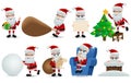 Santa claus christmas character vector elements set. Santa claus xmas characters elements for holiday season collection.