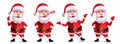 Santa claus christmas character vector set. Santa claus in 3d realistic characters with waving and laughing friendly gestures.