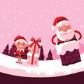 Santa claus christmas in chimney with helper Royalty Free Stock Photo