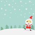 Santa claus on christmas day wish card