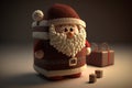 santa claus with christmas gift 3d-illustration Royalty Free Stock Photo