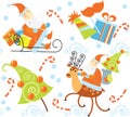 Santa Claus and Christmas gifts pattern