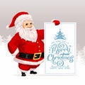 Santa Claus with christmas greetings banner