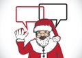 Santa Claus for Christmas hand drawn and talking Speech Bubble