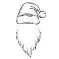 Santa Claus Christmas hat And Long Beard Icon