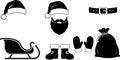 Santa Claus Christmas Holiday Elements Vector Set Royalty Free Stock Photo