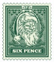 Santa Claus Christmas Postage Letter Post Stamp Royalty Free Stock Photo