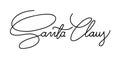 Santa Claus Christmas signature. Isolated vector. Hand calligraphy.