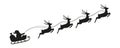 Santa claus in a christmas sleigh with reindeer silhouette Royalty Free Stock Photo