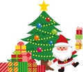 Santa Claus and Christmas Tree Set 4. Royalty Free Stock Photo