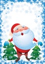 Santa claus and Christmas tree vector.