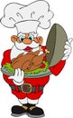 Santa Claus with Christmas Turkey