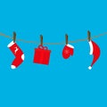 Santa Claus clothes hanging