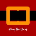 Santa Claus Coat red costume with yellow golden belt buckle. Greeting card. Flat design. Santa Claus. Vector illustration. Merry Royalty Free Stock Photo