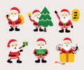 Santa Claus Collection Vector Set Illustration