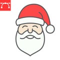 Santa Claus color line icon, merry christmas and xmas, new year sign vector graphics, editable stroke filled outline Royalty Free Stock Photo