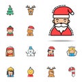 Santa Claus colored icon. Christmas avatars icons universal set for web and mobile