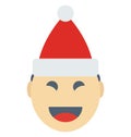 Santa Claus Colored Vector Icon that can be easily modified or edit