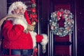 Santa Claus coming in house Royalty Free Stock Photo