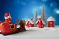 santa claus coming town with snow Royalty Free Stock Photo