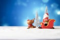 santa claus coming town with snow Royalty Free Stock Photo