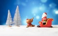 santa claus coming town with snow Royalty Free Stock Photo