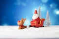 Santa claus coming town with snow Royalty Free Stock Photo