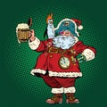 Santa Claus congratulates St. Patricks day