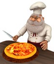 Santa Claus Cook 3D Illustration in Cartoon Stule Isolated On White