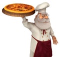 Santa Claus Cook 3D Illustration in Cartoon Stule Isolated On White