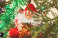 Santa Claus on Cristmass tree Royalty Free Stock Photo