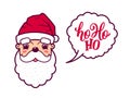 Santa Claus cute face says Ho Ho Ho Royalty Free Stock Photo