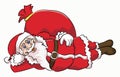 Santa claus cute sliping pose Royalty Free Stock Photo