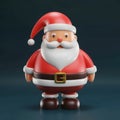 Santa Claus 3d icon. Cartoon, toy style. 3d illustration render. Cartoon character Santa Claus toy. Santa 3d clip art