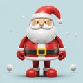 Santa Claus 3d icon. Cartoon, toy style. 3d illustration render. Cartoon character Santa Claus toy. Santa 3d clip art