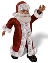 Santa Claus 3D Illustration in Cartoon Stule Isolated On White