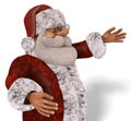 Santa Claus 3D Illustration in Cartoon Stule Isolated On White