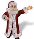 Santa Claus 3D Illustration in Cartoon Stule Isolated On White