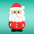 3D illustration concept of Santa Claus character on a gradient pastel light blue background Royalty Free Stock Photo