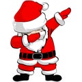 Santa Claus dancing Hipster Stil dub dab, dance dabbing illustration. Royalty Free Stock Photo