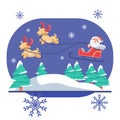 Santa Claus with deers on white isolated backdrop Royalty Free Stock Photo