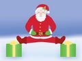 Santa Claus doing split