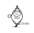 Santa Claus doing yoga, Christmas vector illustration. Holiday b