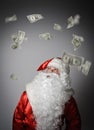 Santa Claus and dollars. Royalty Free Stock Photo