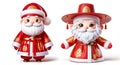 Santa Claus dressed in a traditional Korean costume, known as \'hanbok\'. AI Generater