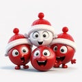 Santa Claus emoticon. Christmas emoticons in a red New Year\'s hat. Isolated cheerful new year character emoticon