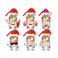 Santa Claus emoticons with apple mojito cartoon character Royalty Free Stock Photo