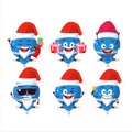 Santa Claus emoticons with blue lolipop wrapped cartoon character Royalty Free Stock Photo